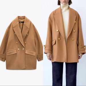 Zara gold buttons coat